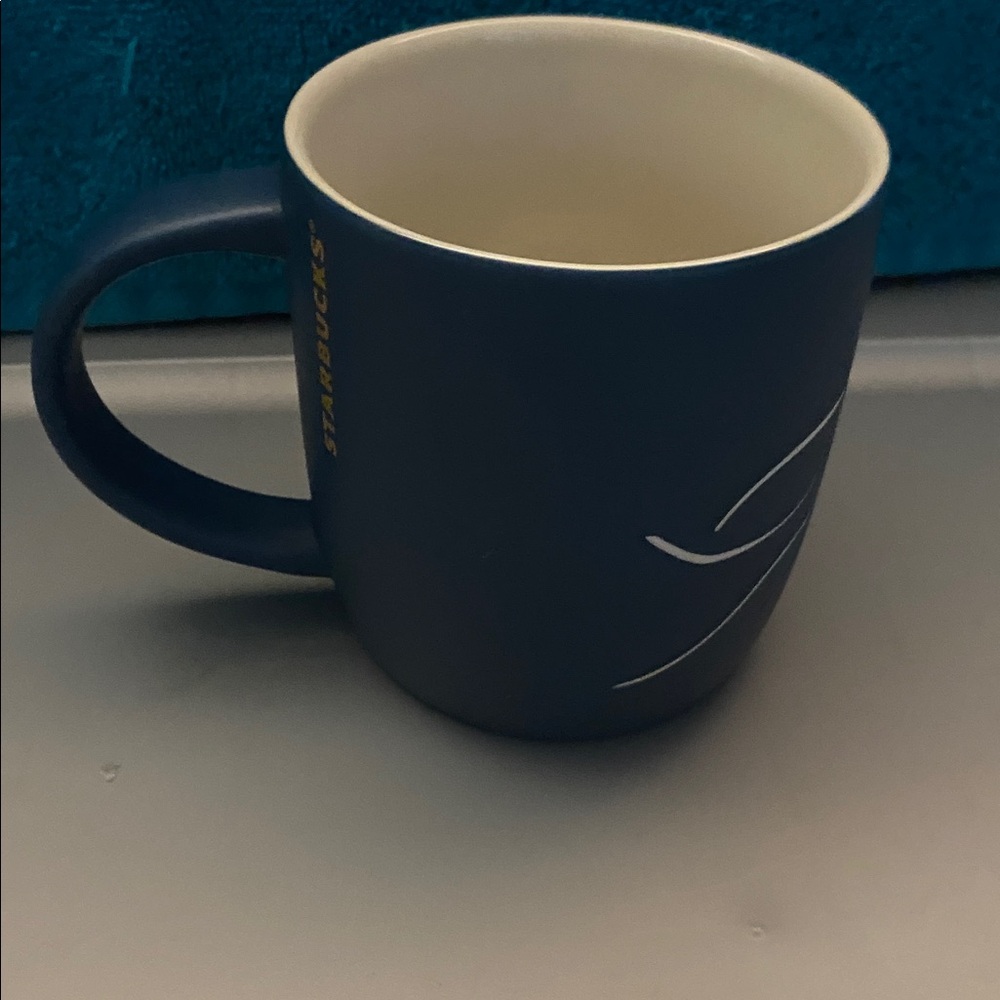 Starbucks Etched Art Siren Mermaid Wink Blue Mug Cup 2016 Anniversary Collection - Picture 2 of 4
